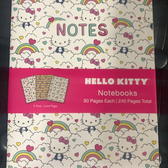Sanrio Hello Kitty Set Of 3 Lined Pages Notebooks 80 Pages Each New In Package - Picture 10 of 14